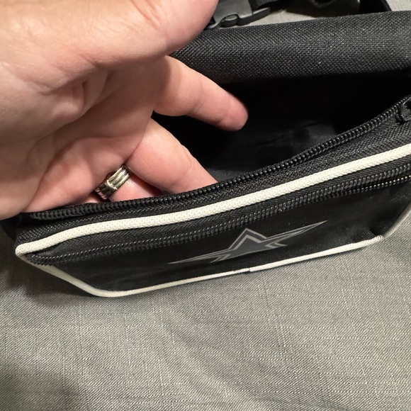 Black Belt Bag with Star Logo and Textured Surface - Picture 3 of 4